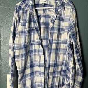 Old Navy Flannel XXL Blue and White Plaid
